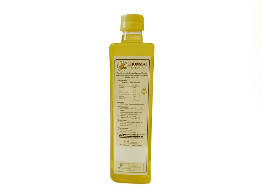 Thonmai Groundnut Oil back label